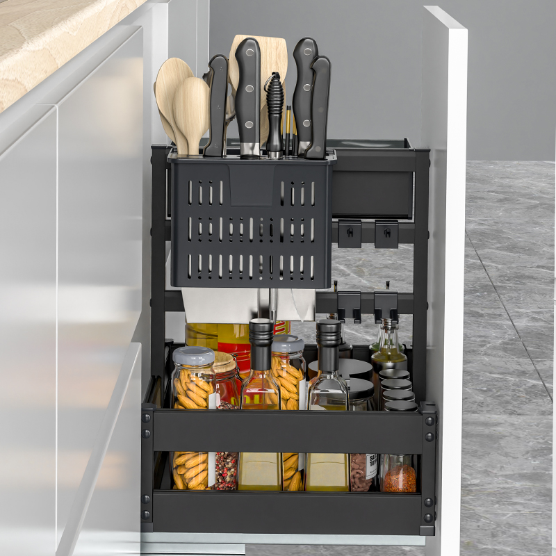 极速浅拉篮350深400调味蓝304不锈钢200L小尺寸拉拦300橱柜抽屉式