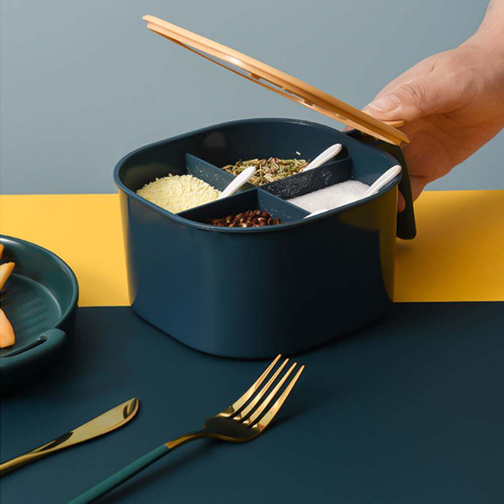 极速Kitchen Gadgets Plastuic 4 Compartments Seasoning Box Sa