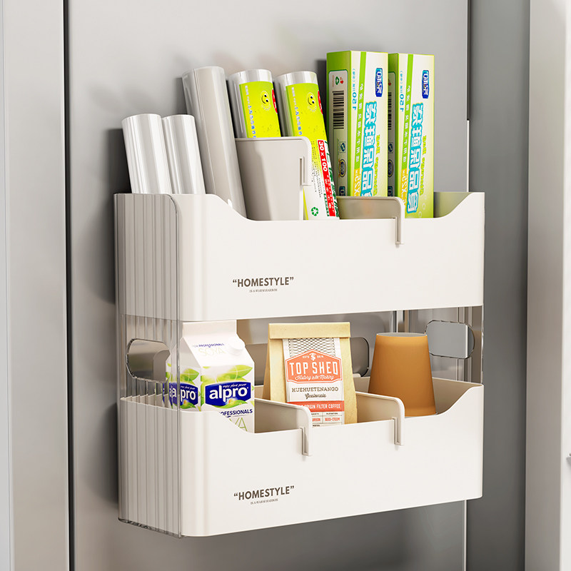 速发厨房冰箱外置架架侧收纳挂式侧面免打孔省空间多功能整理神器