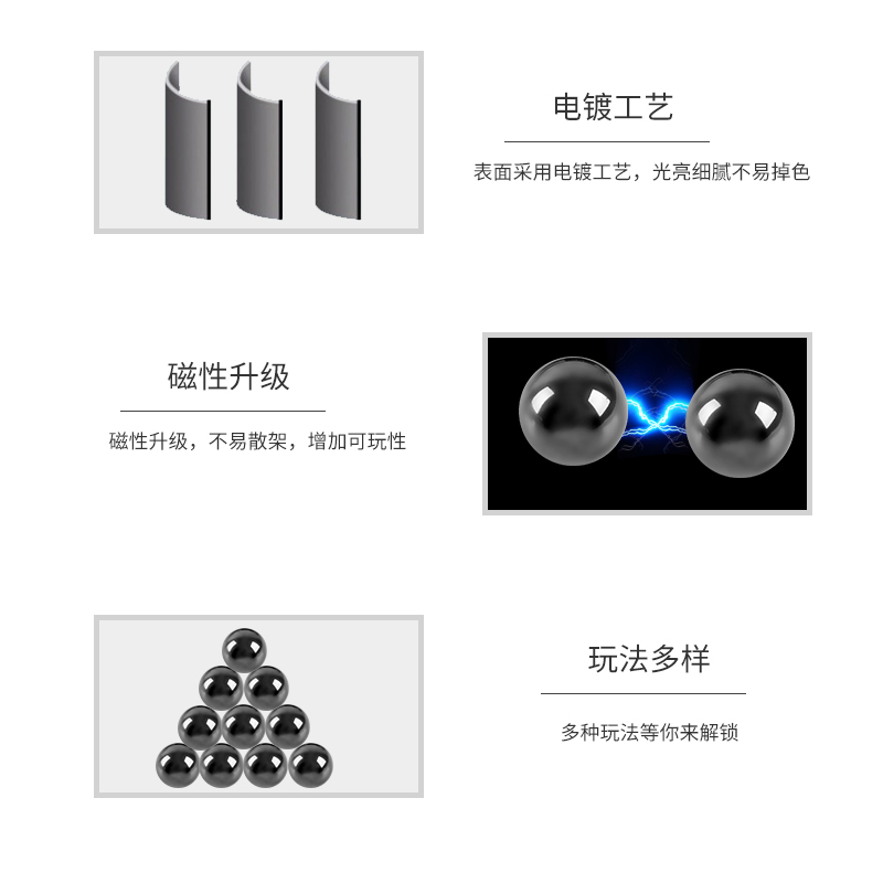 速发巴克球大号响磁巴克球18mm20mm25mm0mm魔力珠磁力球吸铁球