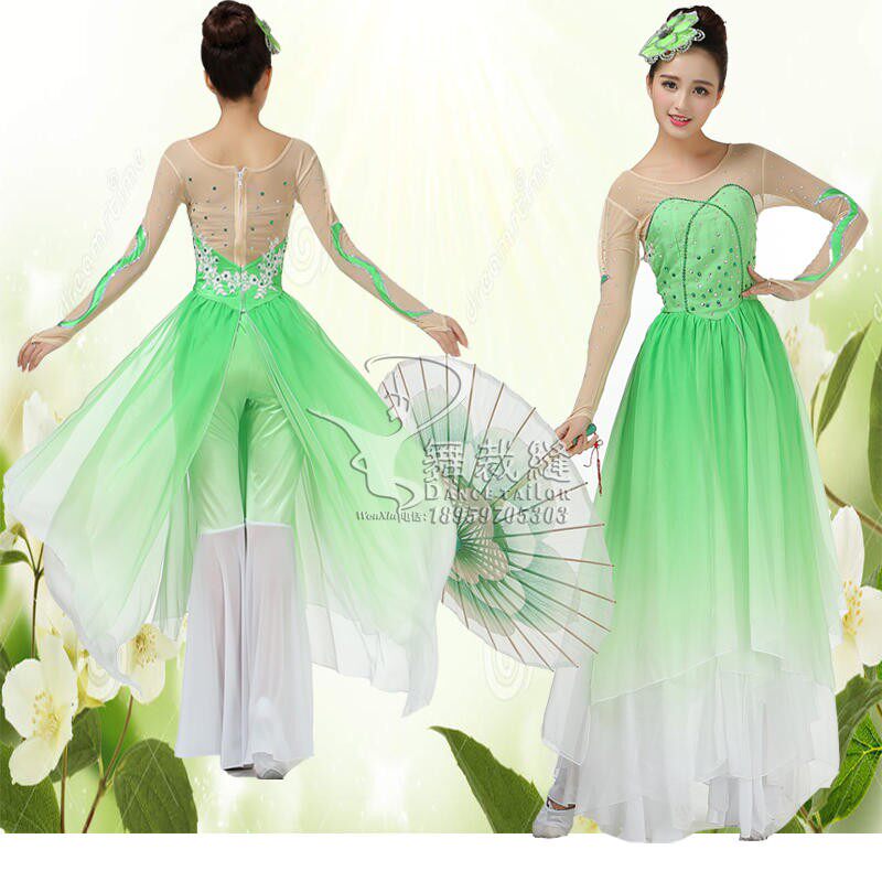 速发新01开款东方歌舞团茉莉花2舞蹈演出服装伞舞古典舞蹈服装成