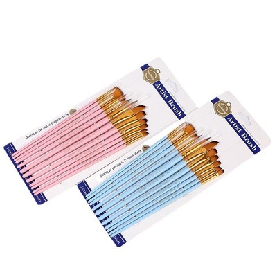 速发画材画笔套装 12支水彩尼龙毛板刷刷子颜料排笔美术用品