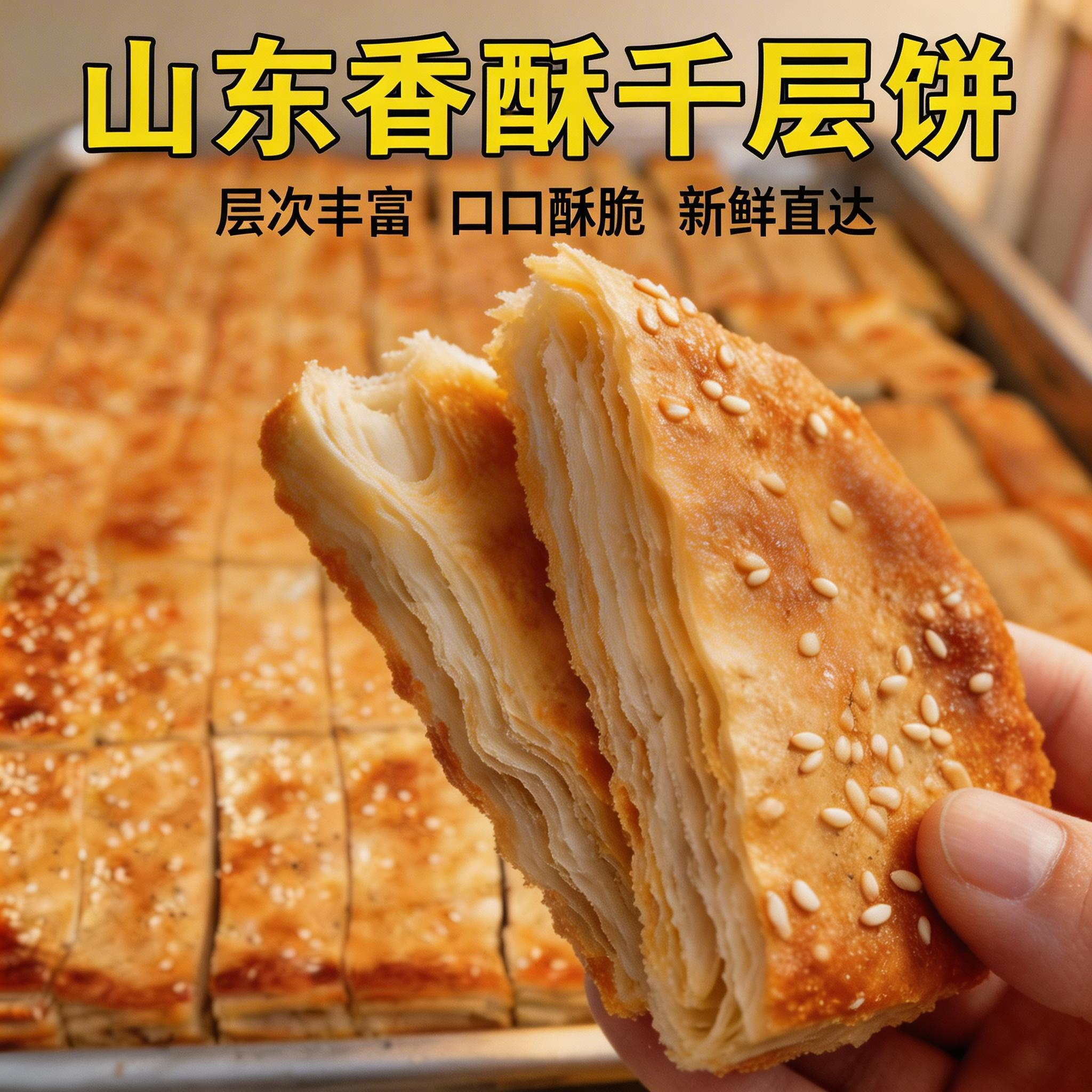 山东烤排素排火烧千层饼酥软烧饼手工自制早餐主食儿童馍馒头特产