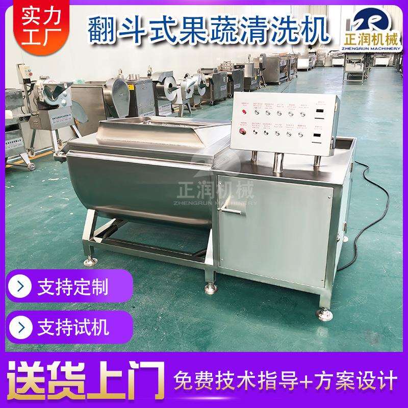 翻斗式自动出料蔬菜水果清洗机黄豆芽去壳清洗机小型食堂洗菜机