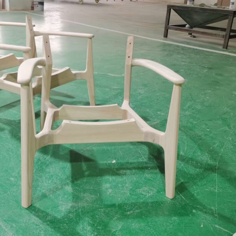 实木餐椅家用北欧靠背椅子白茬出租屋宾馆现代简约牛角椅批发