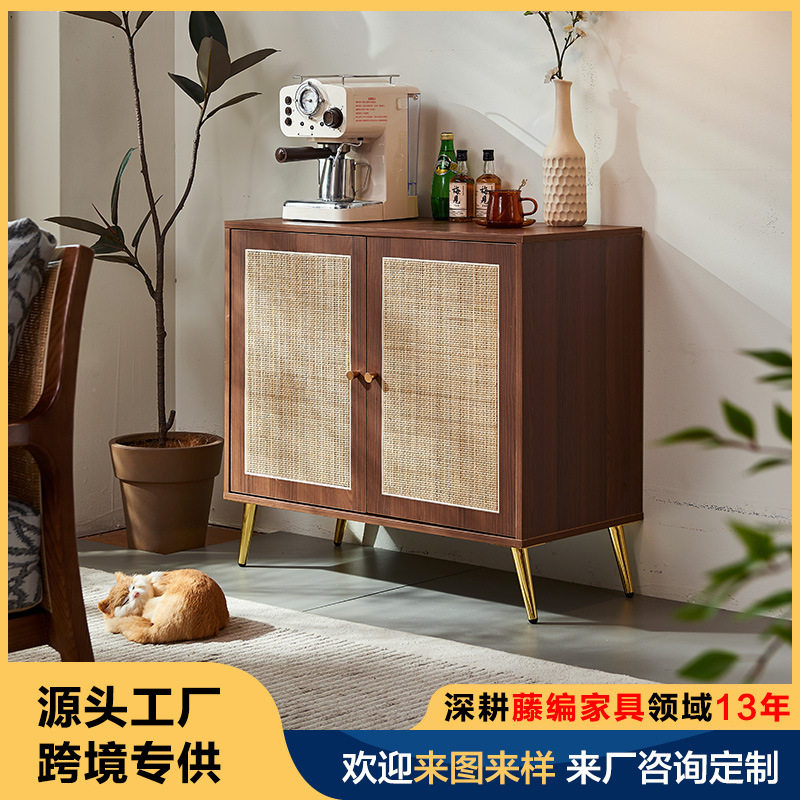 北欧藤编简约储物展示鞋柜