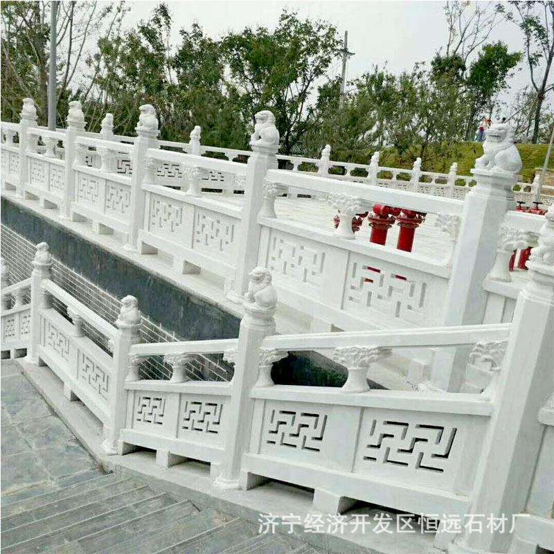 石雕栏杆汉白玉护城河石栏板汉白玉公园河道白玉护栏