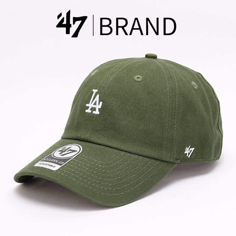 韩版47brand棒球帽军绿色LA遮阳帽男女灰色四季洗水软顶NY弯檐