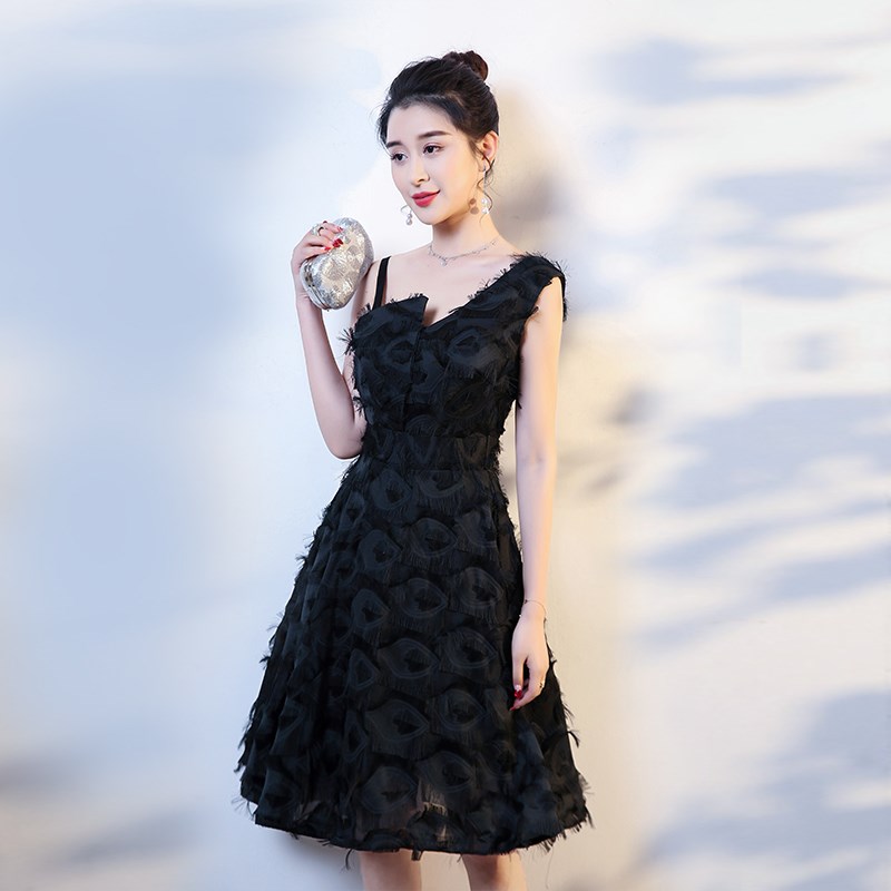 速发短款小晚礼服裙日常演出夏季表演宴会学生晚礼服女生日派对连