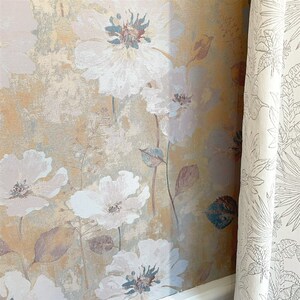热销黄昏幻光花园 都泽壁布 不规则大花梵高O艺术墙布 卧室客厅背