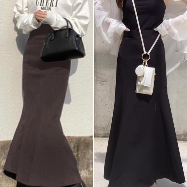 百搭中长款鱼尾裙显瘦千金