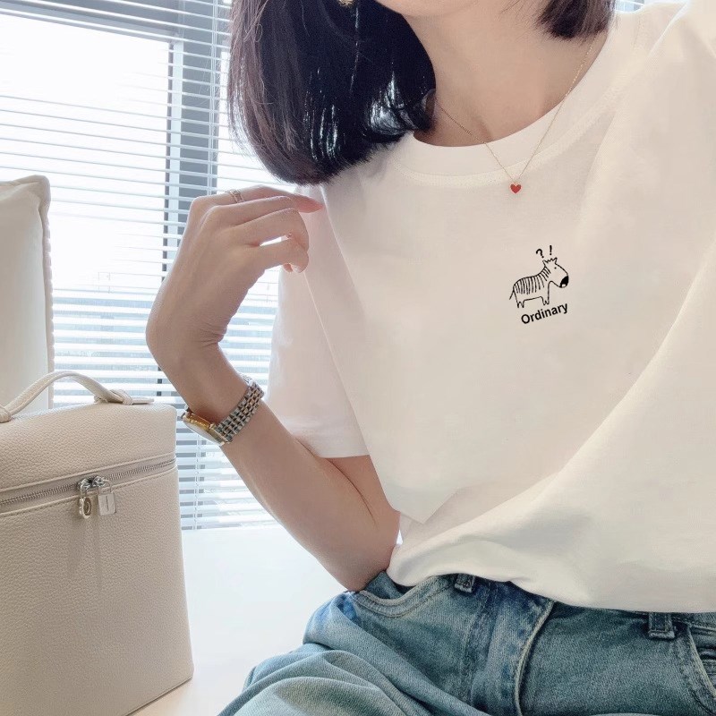 速发2025新款纯棉正肩短袖t恤女夏季白色潮流洋气减龄宽松百搭小