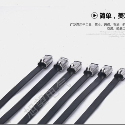 极速316包塑自锁不锈钢紮带56x150500船用交通金属绑带100条装