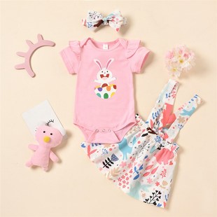 Set Newborn Infant 极速3Pcs Color Cllothes Solid Cot Summer