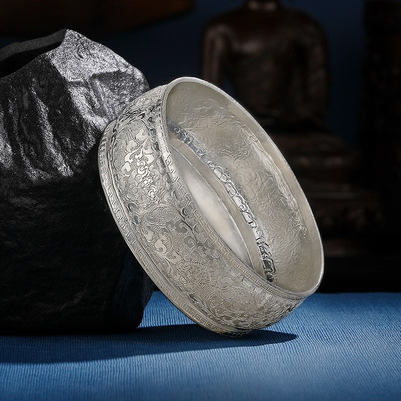 极速S990f银曼扎盘修盘手工平纹八吉曼扎修盘曼茶盘底盘曼扎盘基