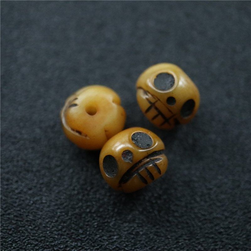 极速复古手工雕刻尸陀林主t牛骨配珠文玩菩提手串配饰牛骨阿呆diy