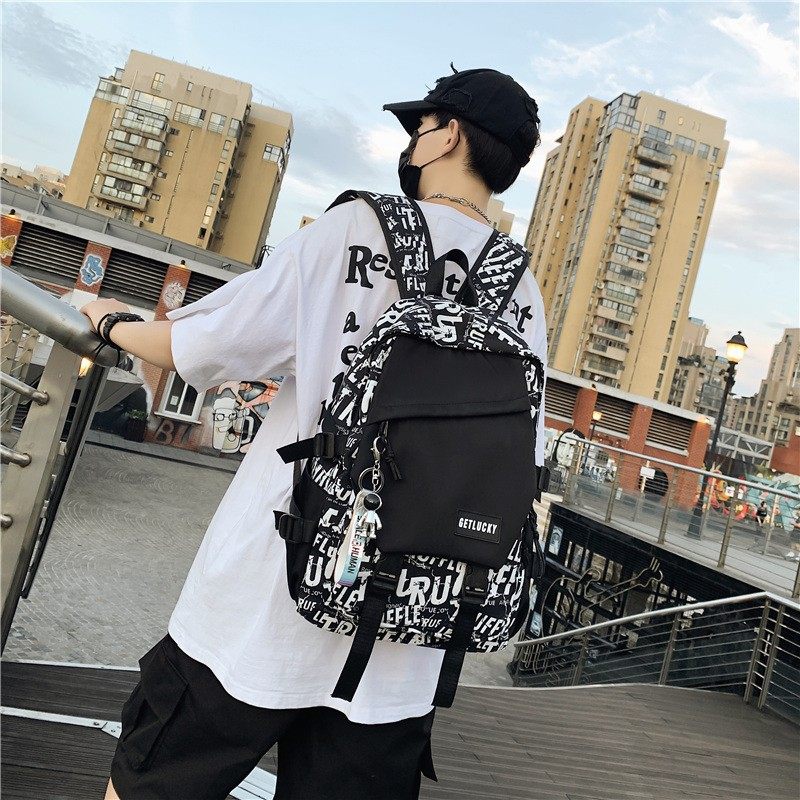 极速Cool Mens Backpack Letter School IBackpacks Nylon nd Pr