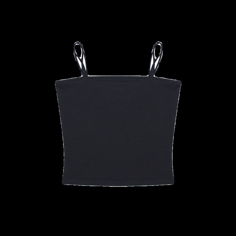 极速黑色吊带背心女内搭外穿带x胸垫2025新款美背文胸一体纯棉打