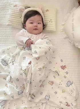 极速kerr baby 双层纱布巾竹棉muslin新生儿襁S褓宝宝包巾婴儿推