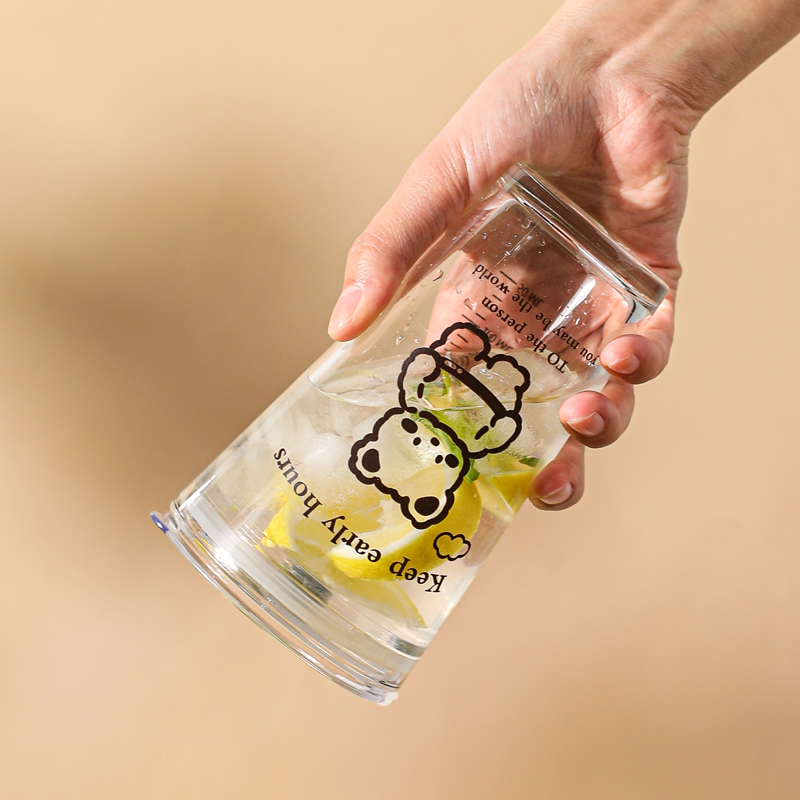 极速吸管玻璃杯水杯女新款2022夏季家用喝冷P饮果汁奶茶咖啡杯子