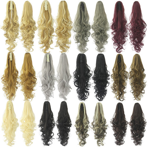 极速wish假g发 女 抓夹卷马尾  接发片  虎夹接发马尾 厂家