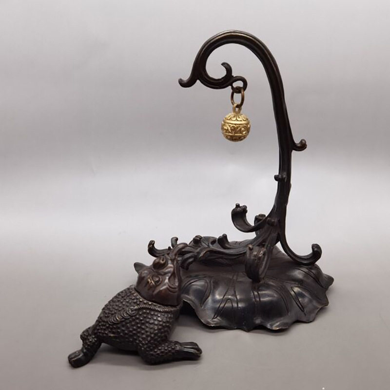 极速渼仿古做h旧铜鎏金金蟾吊炉家居客厅摆件古玩收藏铜熏香炉吊,金属材料及制品,其他金属制品,淘宝优惠券,粉丝福利购,淘宝优惠卷