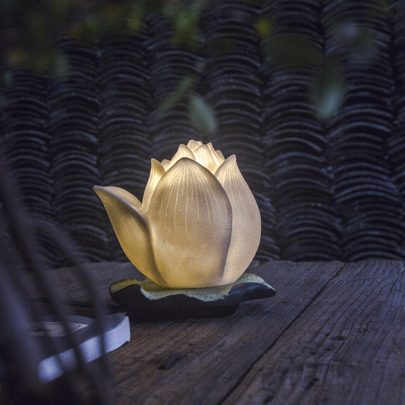 极速新中式莲花台l灯禅意茶室布置国风古代仿古床头卧室古风荷花