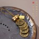 新品 朱砂随.身携带门 纯黄铜加厚五帝钱钥匙扣吊坠铜葫芦可开口装