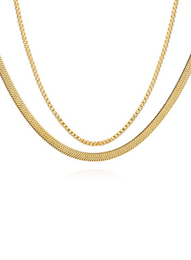 极速欧美小众简约双层项链女设计感iFns风时尚锁骨链气质个性潮流