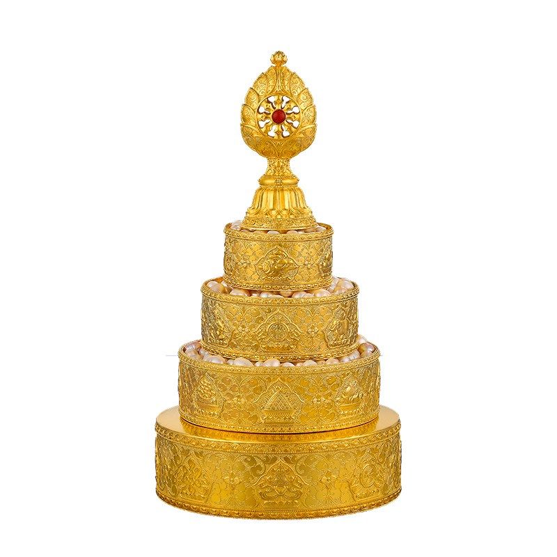 极速迷你款曼g扎盘紫铜镀金曼茶罗供修八吉祥蔓扎盘随身小号曼茶