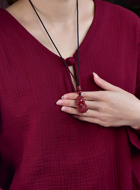 极速朱砂原矿石天然高纯貔貅女本命年吊坠紫金帝王砂男b.i邪皮休