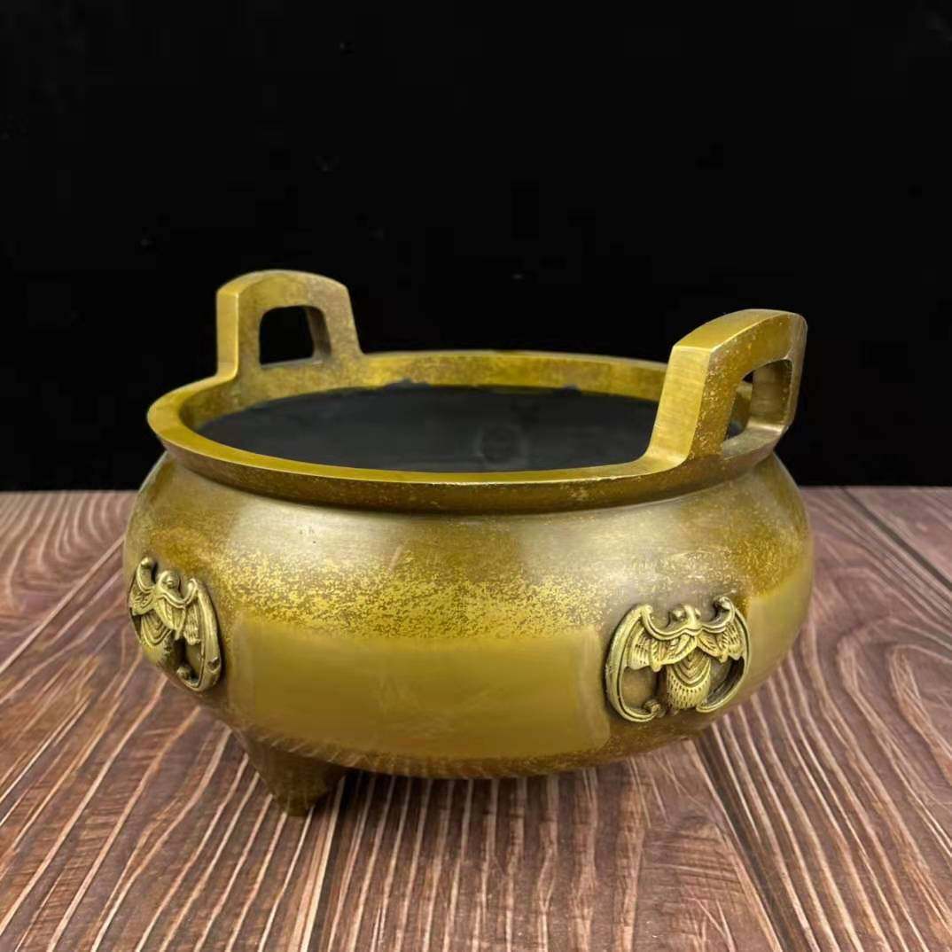 极速黄铜蝙蝠香炉n仿古大明宣德炉古玩摆件家居熏香礼佛供香,金属材料及制品,其他金属制品,淘宝优惠券,粉丝福利购,淘宝优惠卷