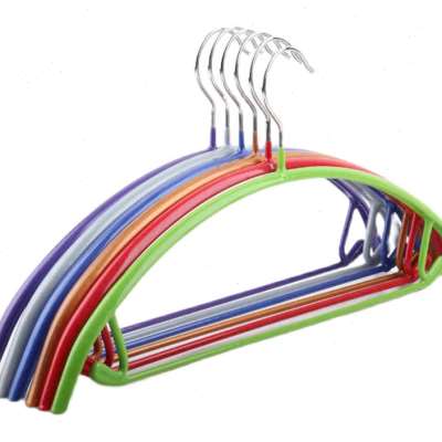 极速10支不锈钢j防滑无痕衣服架衣架浸塑衣服挂衣架家用成人衣挂