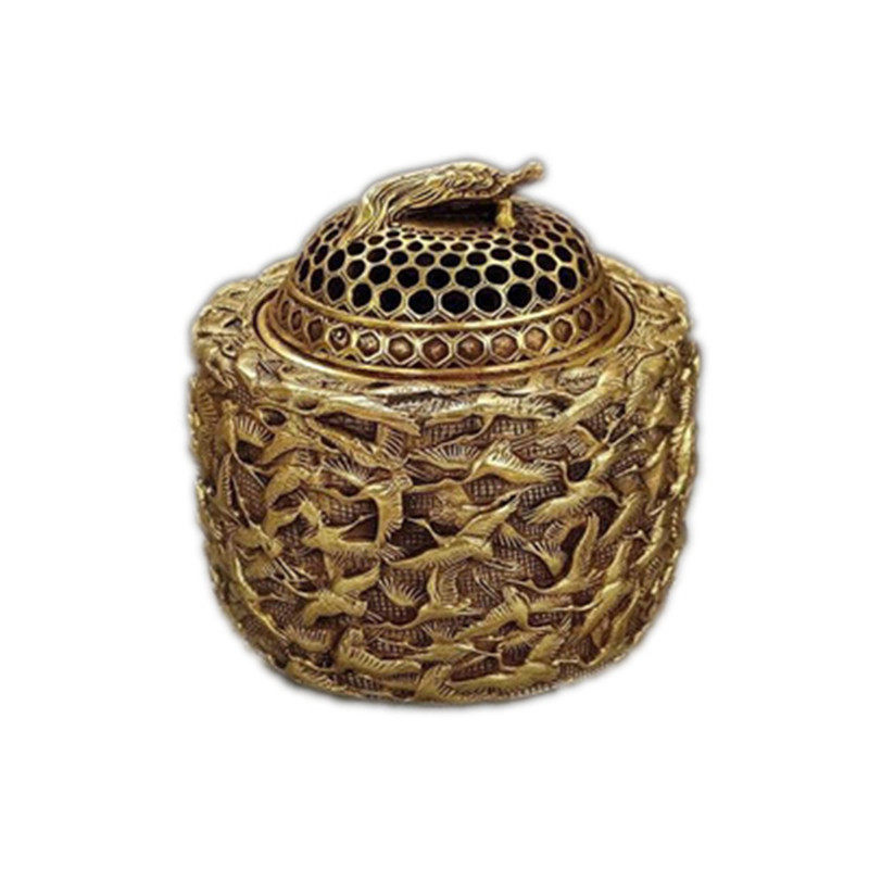 极速靚黄b铜千鹤熏香炉摆件盘香炉古玩黄铜器仿古工艺品,金属材料及制品,其他金属制品,淘宝优惠券,粉丝福利购,淘宝优惠卷