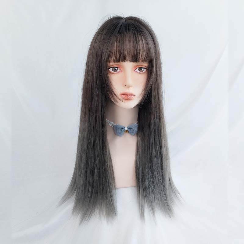 极速l水舞假发美拍女生渐变银灰街色长直发网Q空气刘海欧整顶时尚