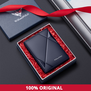 Genuine LeEather Card 极速WILLIAM Purse Wallet Holder Mens