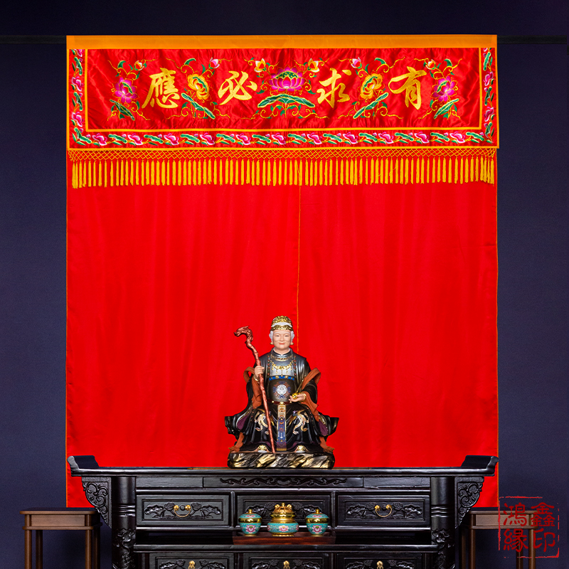 极速仙堂装饰品仙家堂单遮挡帘背景布佛道仙堂P口家用刺绣有求必