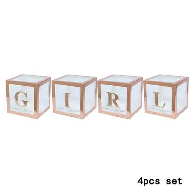 极速Rose Golhd 30x30cm Transparent Baby Box Letter AZ Box Gi