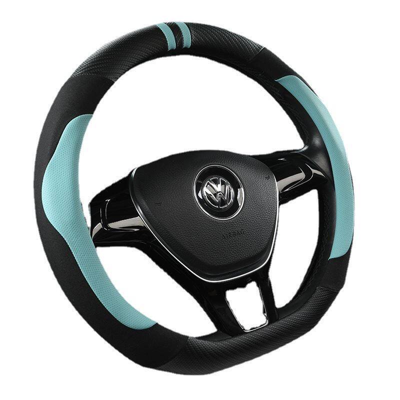 极速新款毛绒碳纤维新款卡通方向盘套四J季通用装饰皮车内饰品汽