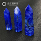 饰蓝熔炼石六角水晶柱家居 B修装 新品 人工蓝水晶单尖六棱柱摆件装