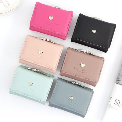 极速Candy Color Fashpion Women Coin Purse Leather Solid Colo