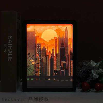 极速Novel hgoliday gifts architectural paper carving lamps c