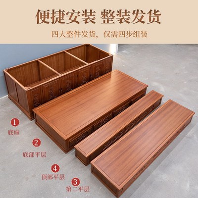 极速实木三层供桌家用佛堂v中堂供桌香案台观音财神爷柜子贡台佛