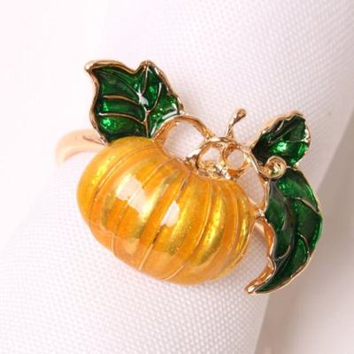 极速4/6pcs Thanksgiving tNapkin Rings Pumpkin Napkin Holders