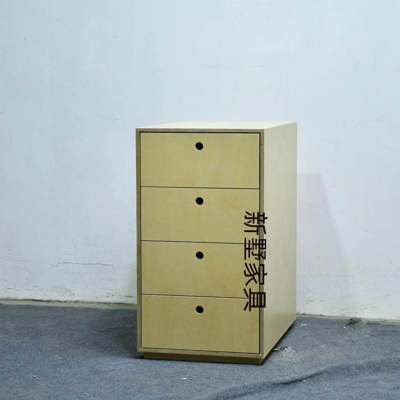 设计师卧室床头柜简约现代收纳柜桦木多层板带抽屉斗柜杂物餐边柜