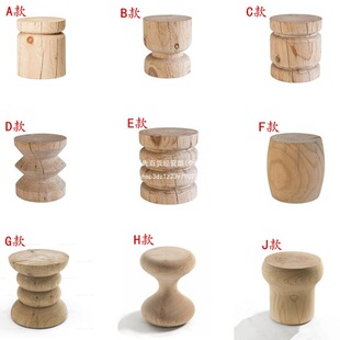 2026北欧原木凳酒店摆件矮凳原木茶几实木墩子树桩木桩凳个性边几