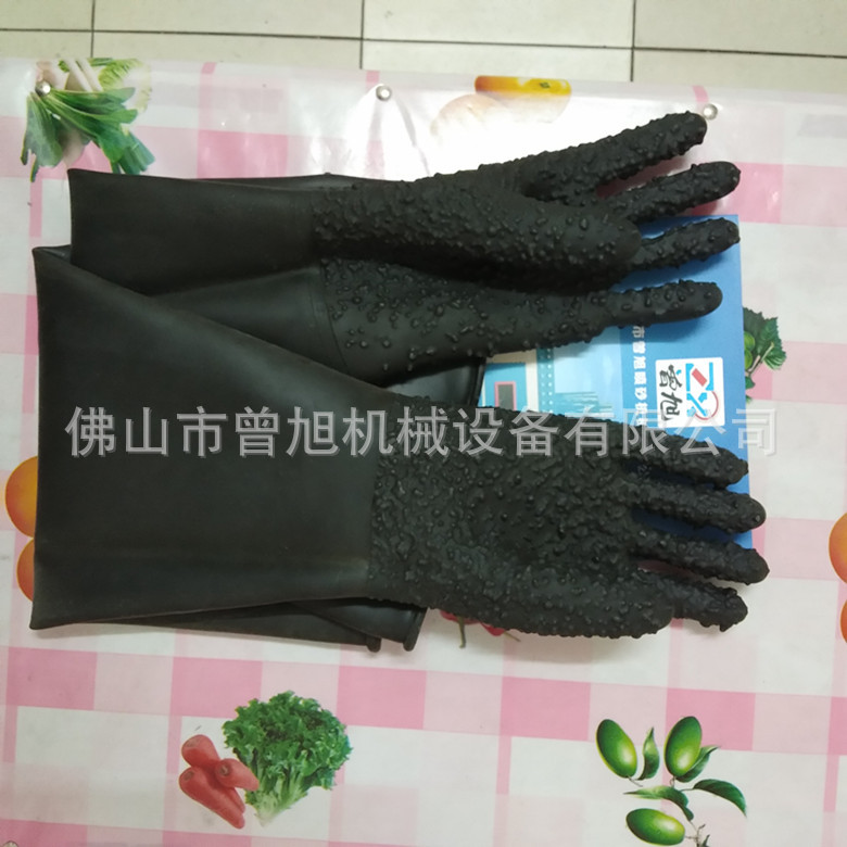 喷砂机橡胶手套 带颗粒橡胶手套 防滑模具喷砂机手套