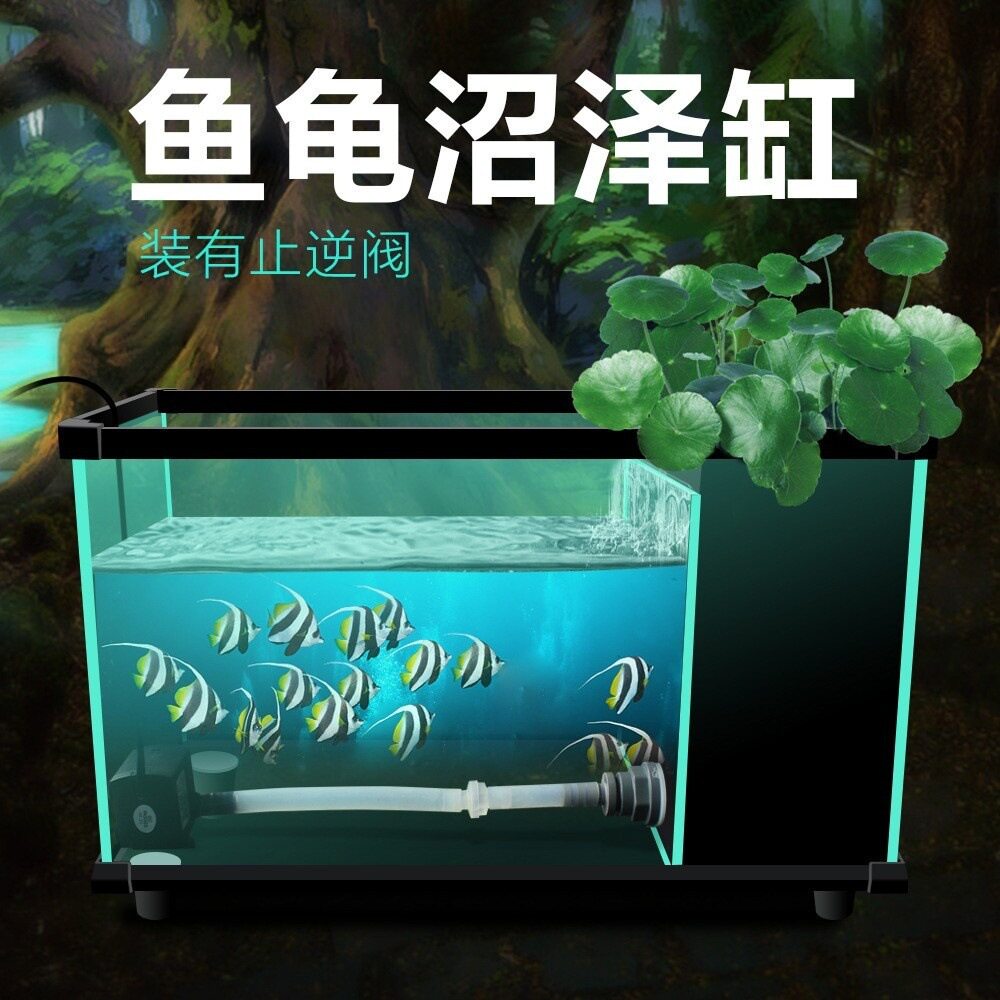NOMO鱼龟沼泽缸邮购包装鱼缸龟鱼小型居家高清玻璃龟缸金鱼缸龟盆