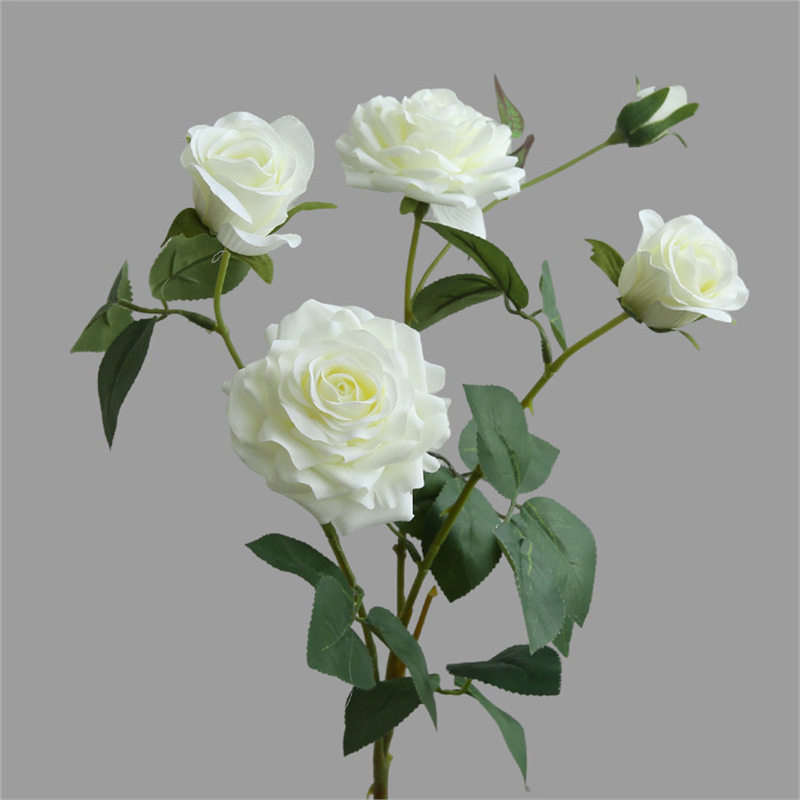 仿真花卷边玫瑰花束高假花绢花客厅落地家居装饰欧式室内花艺摆件