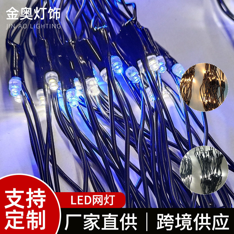 创意LED挂饰灯 户外带网灯LED彩灯挂饰串线装饰灯串网灯串跨境